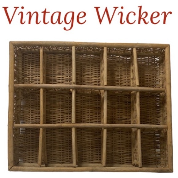 Hand Woven Bohemian Wicker Wall Decor / Drawer Organizer Boho Cottage Farmhouse - Picture 4 of 14